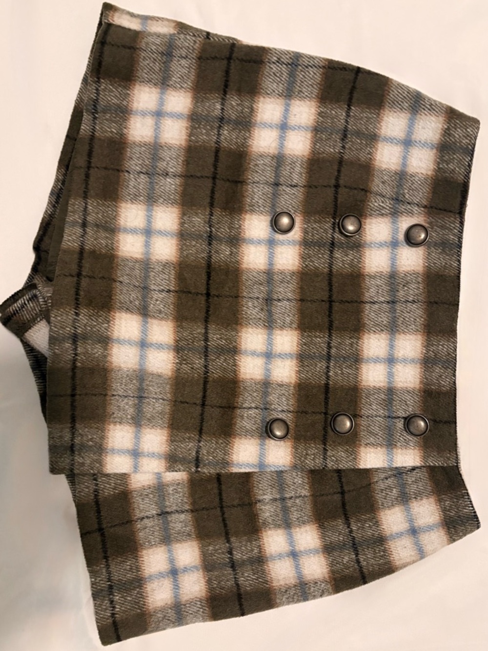 Forever 21 Brown Plaid Wool Blend Button Accent Skort Size M - Used